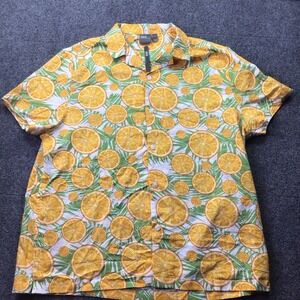 ASOS Hawaiian Shirt Men's Medium Lemon Palm Print